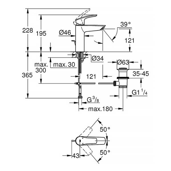Змішувач для раковини Grohe Eurosmart 23322003 хром, фото 2