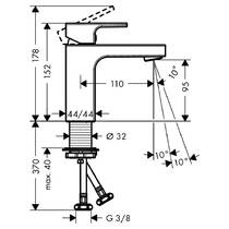 Змішувач для раковини Hansgrohe Vernis Shape 71569670 чорний матовий, фото №2