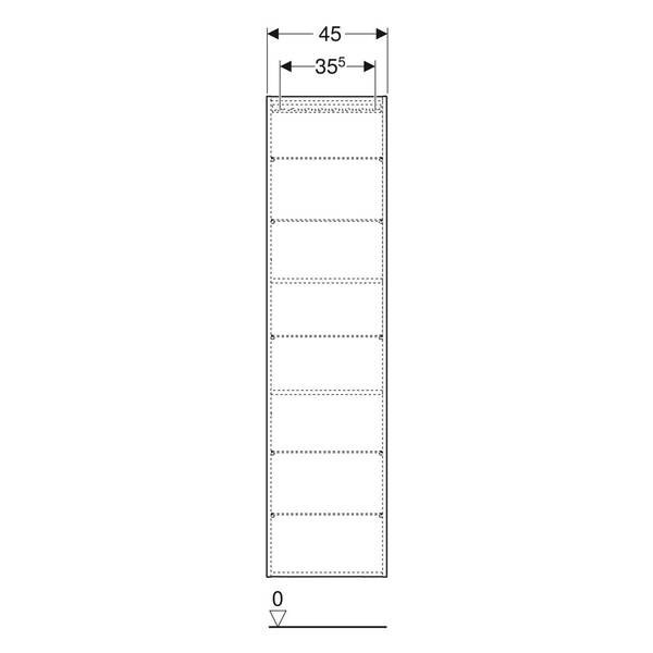 Пенал Geberit 502.317.01.3 45 см подвесной, белый матовый, фото 3