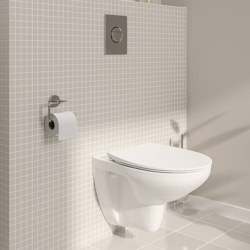 Комплект GROHE 5-в-1: інсталяція Rapid SL SOLIDO 39900000 + унітаз підвісний безобідковий з кришкою Soft close + панель змиву, фото 6