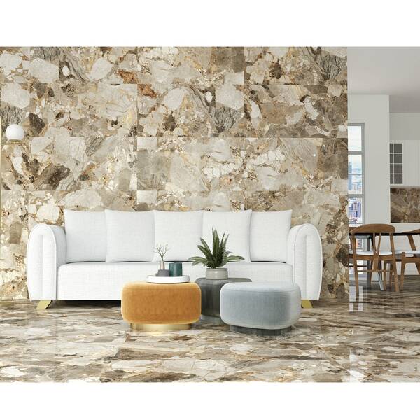 Керамогранит Almera Ceramica (Spain) Delos Earth Pulido Rect Slim 60х120 см, фото 2