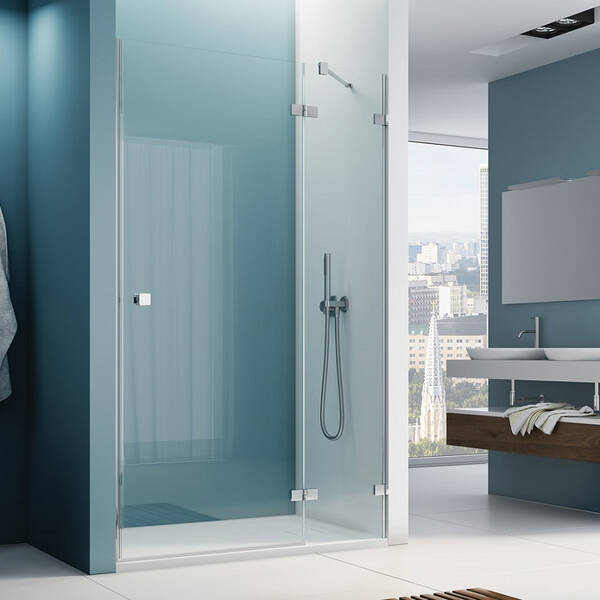 Душевые двери Ronal Annea AN13WD12005007 120х200 см с фиксированной стенкой и L-креплением, распашные, фото 1