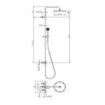 Душевая система Bossini Elios L10049 030 с термостатом, верхним и ручным душем со шлангом, хром, фото №3