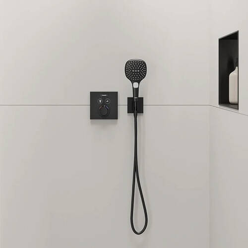 Шлангове підключення Hansgrohe Fixfit E 26889670 з тримачем, чорний матовий, фото 3