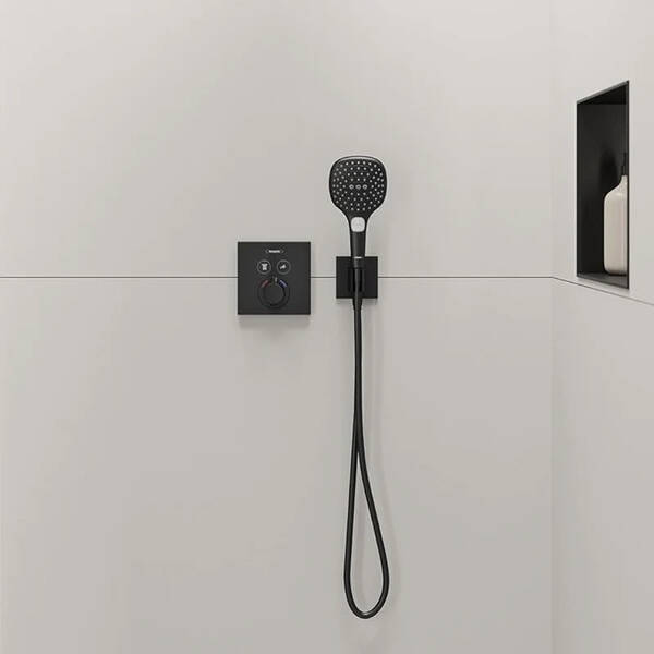 Шлангове підключення Hansgrohe Fixfit E 26889670 з тримачем, чорний матовий, фото 3