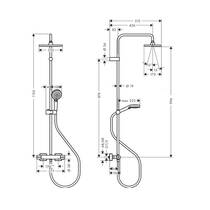 Душова система Hansgrohe Vernis Shape 26097670 з термостатом, чорний матовий, фото №2