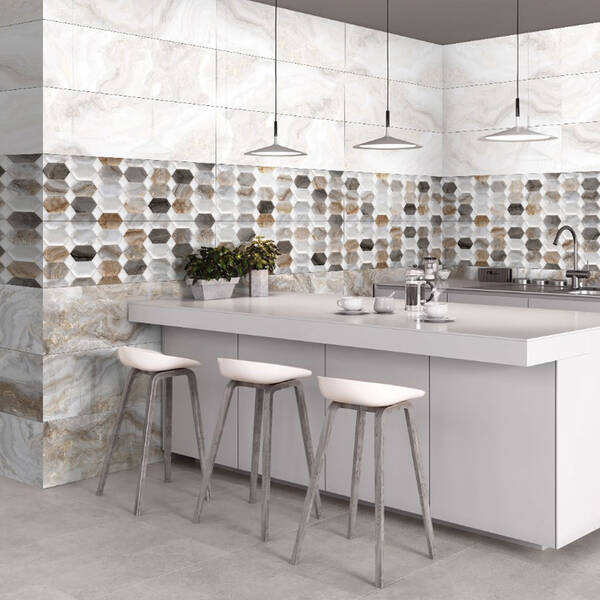 Плитка Ceramica Deseo Arabesque Grey Dark 30х90 см - купить в