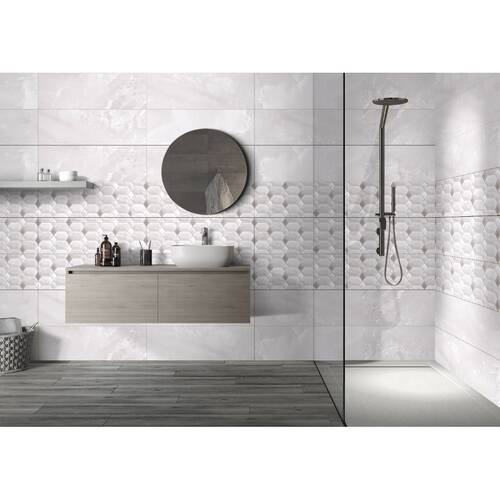Плитка Ceramica Deseo Violeta Silver Decor 30х90см декор, фото 3