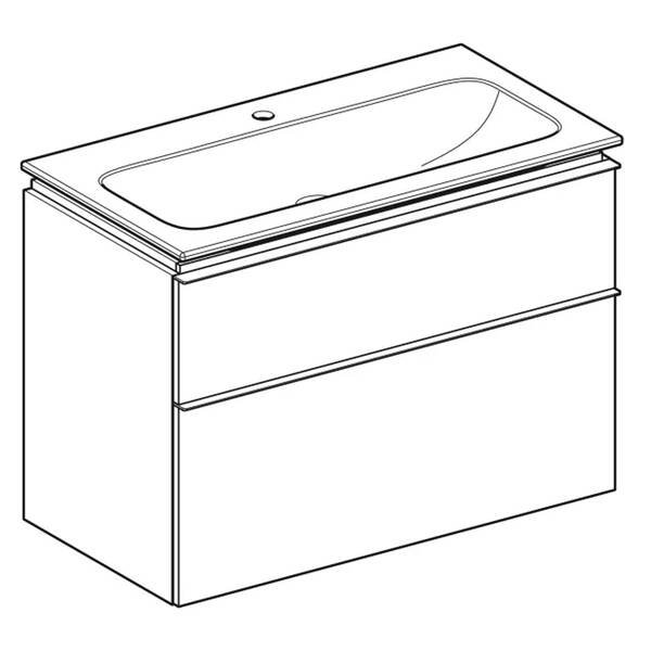 Тумба з раковиною Geberit iCon 502.337.JH.1 підвісна 90 см дуб, фото 2