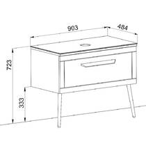 Тумба Аква Родос Siena 10511 підлогова білий мат зі стільницею 90 см та раковиною Zero 46 см, фото №2