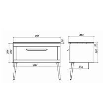 Тумба Аква Родос Siena 10511 підлогова білий мат зі стільницею 90 см та раковиною Zero 46 см, фото №4