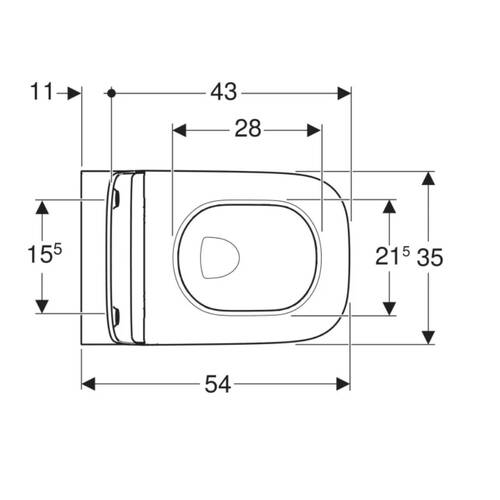 Унітаз підвісний Geberit Smyle Square 500.685.01.1 Rimfree, із сидінням Soft Close (Sandwich), фото 3