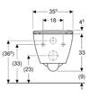 Унітаз підвісний Geberit Smyle Square 500.685.01.1 Rimfree, із сидінням Soft Close (Sandwich), фото 4