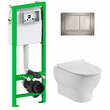 Комплект: Інсталяція 16.65.91 + Унітаз Devit Fresh 3120121 безобідковий з сидінням soft-close + Клавіша змиву Primera 16.65.91.KH хром, фото 1