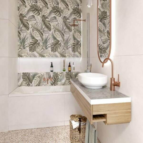 Керамограніт Golden Tile Oasis Concrete Terazzo Айворі OSА910 120х60, фото 3