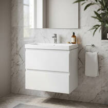 Тумба з раковиною Cersanit Moduo СЕТ B10 підвісна 50 см, білий, фото №1