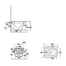 Унитаз подвесной RAK Ceramics FEELING RSTSC3901504 + RST23504A безободковый с сиденьем Soft Close, фото №3