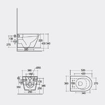 Унитаз подвесной RAK Ceramics FEELING RSTSC3901514 + RST23514 безободковый с сиденьем Soft Close, матовый капучино, фото №4