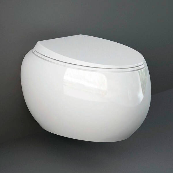 Унітаз підвісний RAK Ceramics Cloud CLOWC1446AWHA безобідковий з кришкою CLOSC3901WH Soft Close, фото 2