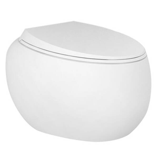 Унітаз підвісний RAK Ceramics Cloud CLOWC1446AWHA безобідковий з кришкою CLOSC3901WH Soft Close, фото 1