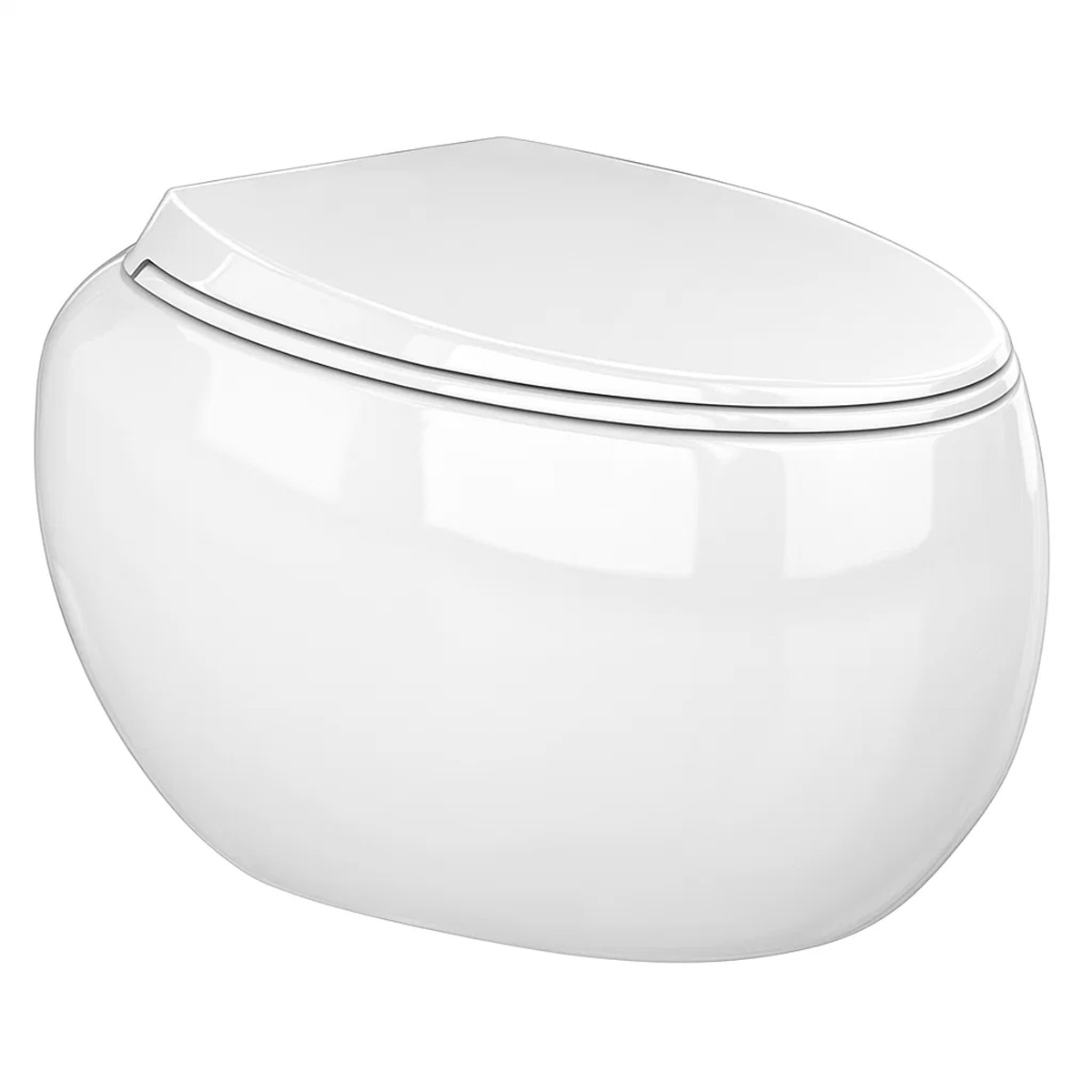 CLOSC3901WH + CLOWC1446AWHA CLOUD Унітаз підвісний з кришкою Duroplast, SLIM, Soft Close, Quick Release, безобідковий, білий глянець (1 сорт)