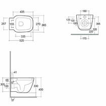 Унитаз подвесной Rak Ceramics One YFG103C + EL13AWHA Rimless (безободковый) с сиденьем Soft Close, фото №3