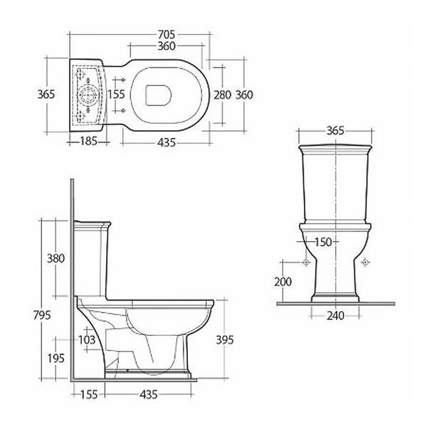 Унітаз-компакт RAK Ceramics Washington YFG173A, WT10AWHA, WT11AWHA з бачком і кришкою Soft Close, фото 3