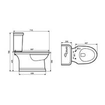 Бачок для компакта Devit 3010133 без зливного механізму, з отвором для кнопки, фото №2
