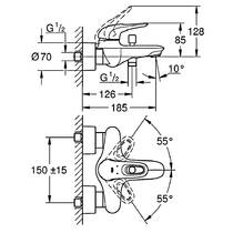 Змішувач для ванни Grohe Eurostyle 33591LS3 білий, фото №2