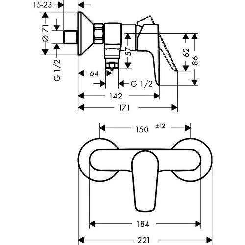 Змішувач для душу Hansgrohe Talis E 71760140 бронза матовий, фото 2