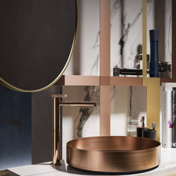 Смеситель для раковины высокий Gessi Annelo, Brushed Brass PVD, фото 6