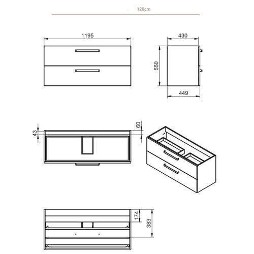 Тумба с раковиной Devit Fresh 073818W 120 см белая с белыми ручками, фото 3