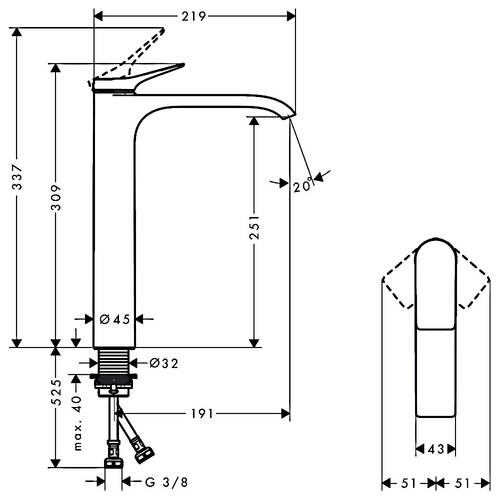 Смеситель для раковины Hansgrohe Vivenis 75042700 белый матовый, фото 2