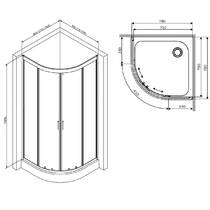 Душова кабіна AM.PM Gem W90UG-401-080BT 80x80 см профіль чорний матовий, скло прозоре, фото №4