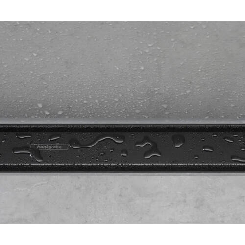 Решетка для душевого канала Hansgrohe RainDrain Match 56037670 с регулируемой высотой, черный матовый 700 мм, фото 4