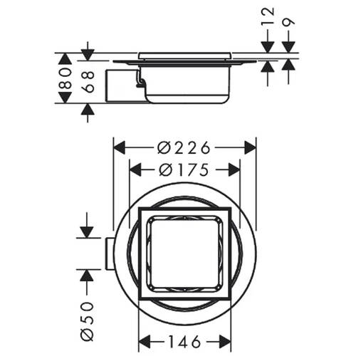 Верхня частина зливного трапа Hansgrohe RainDrain Spot 94411000, фото 4