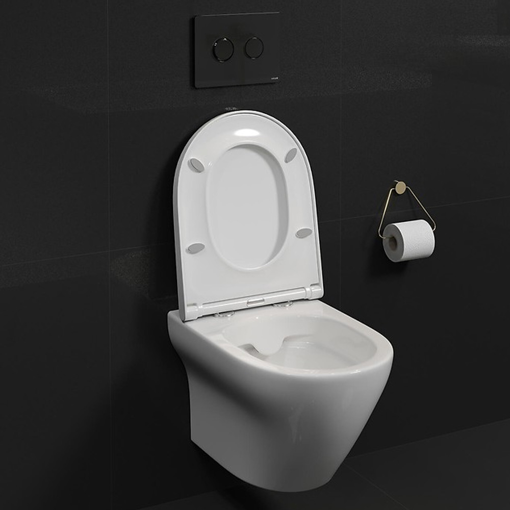S701-472 СЕТ B331 LARGA Унітаз підвісний EW CLEANON + кришка дюропласт SLIM з механізмом плавного закривання (1 сорт)