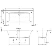 Ванная квариловая Villeroy & Boch Squaro Edge uBQ170SQE2DV-RW 170х75 см, белый матовый, фото №3