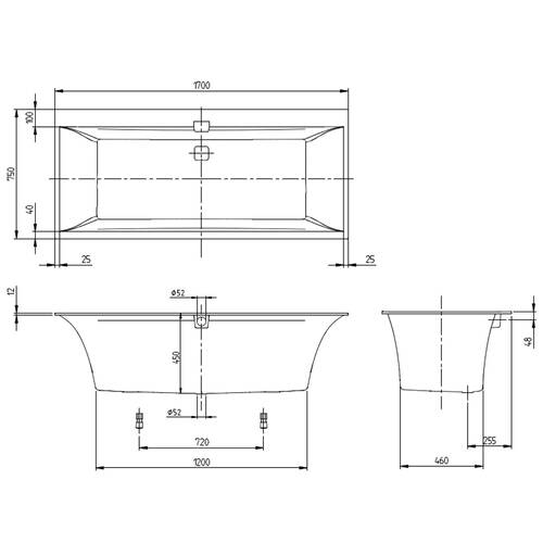 Ванна кварилова Villeroy & Boch Squaro Edge uBQ170SQE2DV-RW 170х75 см, білий матовий, фото 3