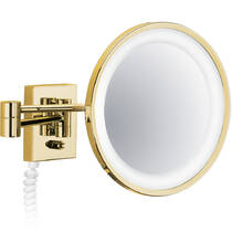 Косметичне дзеркало Decor Walther BS 40 PL 0102020 з LED-підсвічуванням та збільшенням 3х, золото глянець, фото №1