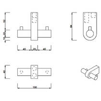 Крючок Decor Walther Century HAK2 0586000 двойной, хром, фото №2
