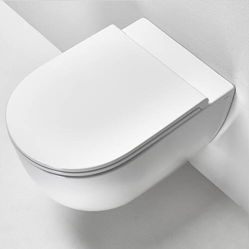 Унітаз підвісний Simas Trevi TR18/F85 /TR004 безобідковий із сидінням Soft Close білий матовий, фото 2
