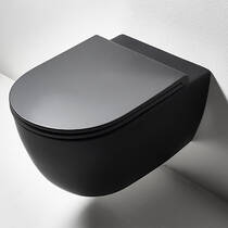 Унітаз підвісний Simas Trevi TR18 / F85 / TR004 безобідковий із сидінням Soft Close чорний матовий, фото №2