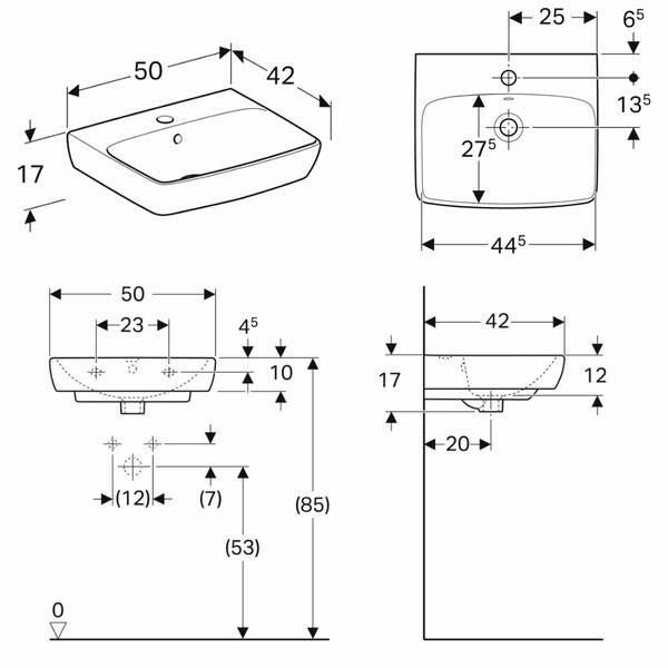 Раковина Geberit Selnova Square 500.310.01.7 50 см, фото 5