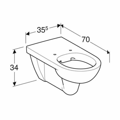 Унитаз подвесной Geberit Selnova Comfort 501.046.00.7 для лиц с ограниченными физ. возможностями, без ободка, фото 2