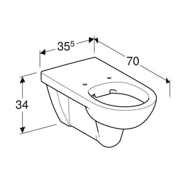 Унитаз подвесной Geberit Selnova Comfort 501.046.00.7 для лиц с ограниченными физ. возможностями, без ободка, фото 2