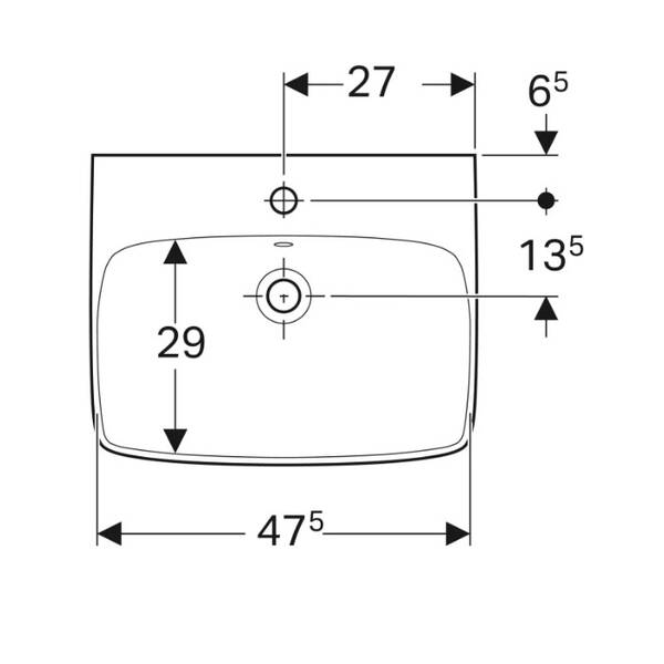 Раковина Geberit Selnova Square 500.290.01.7 55см цвет белый, фото 3
