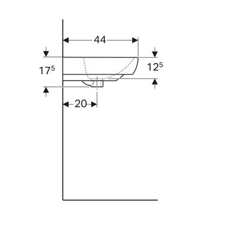 Раковина Geberit Selnova Square 500.290.01.7 55см цвет белый, фото 5