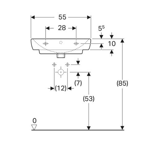 Раковина Geberit Selnova Square 500.290.01.7 55см цвет белый, фото 4