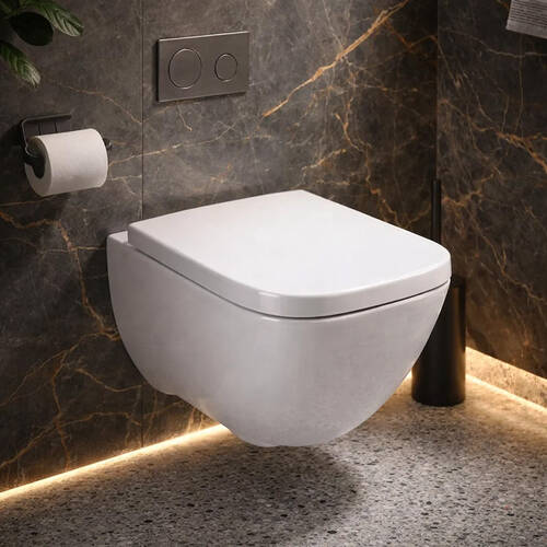 Унітаз підвісний Geberit Modo 502.827.00.1 безобідковий із сидінням Soft Close, фото 1
